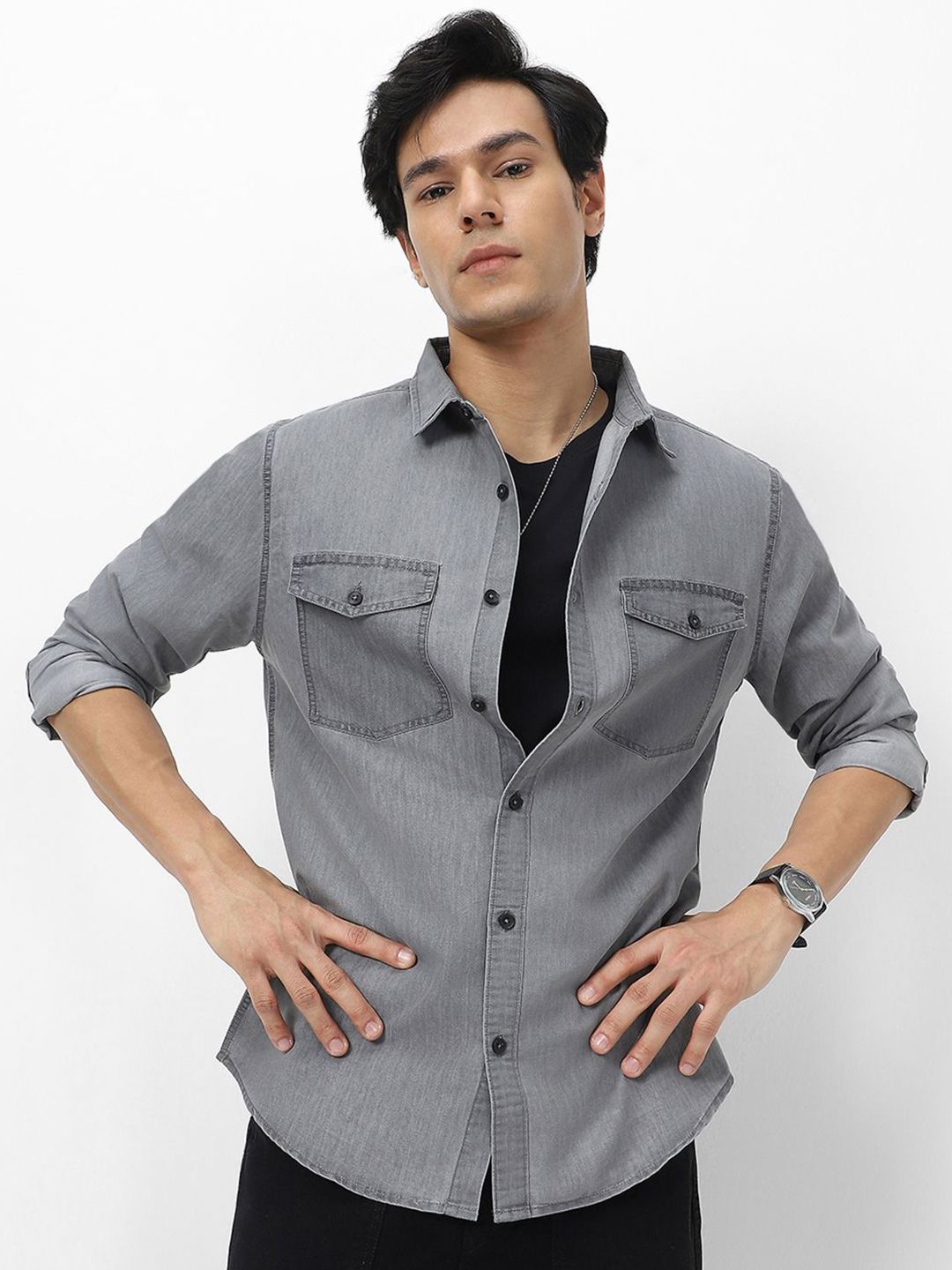 Urbano Fashion Men Full Sleeve Regular Fit Casual Denim Shirt