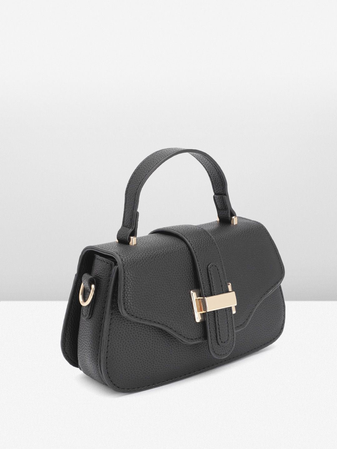 DressBerry Textured Structured Satchel Bag