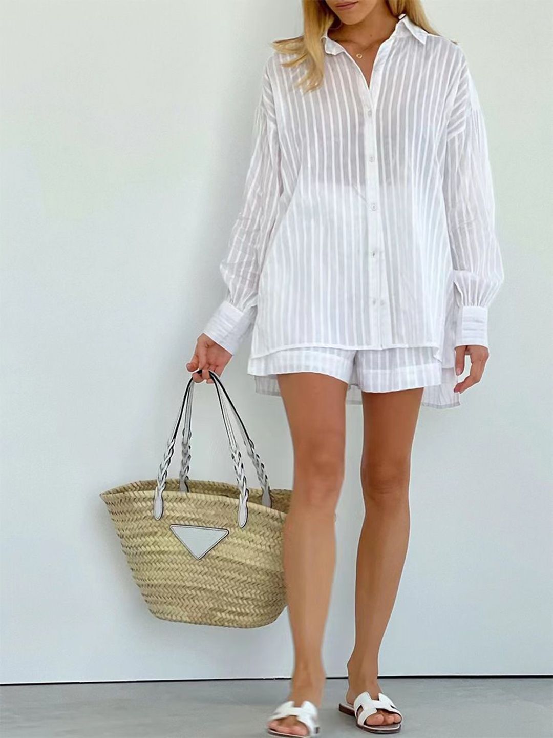 all about you Striped Shirt & Shorts Co-Ord Set
