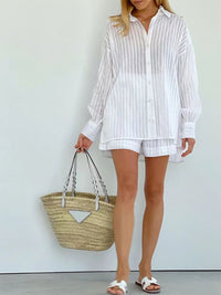 all about you Striped Shirt & Shorts Co-Ord Set