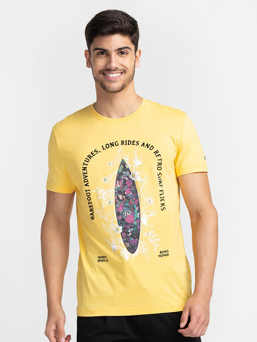 Being Human Graphic Printed Round Neck Cotton T-shirt