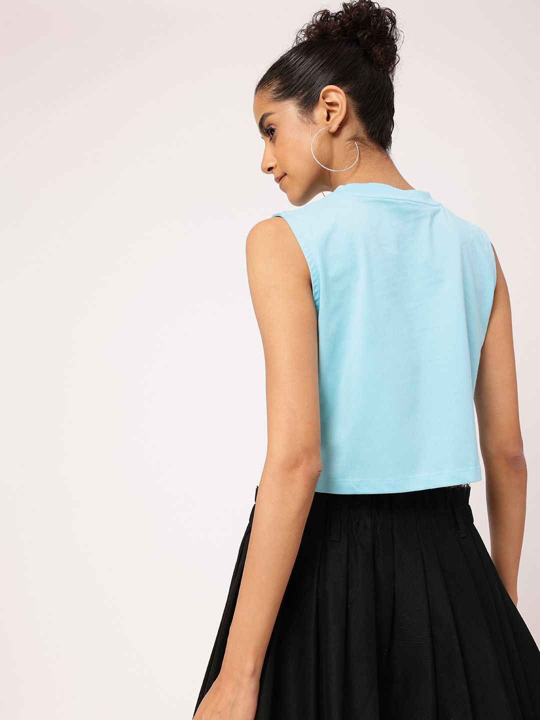 DressBerry Cute Whale Vibes Only Printed Sleeveless Crop T-shirt