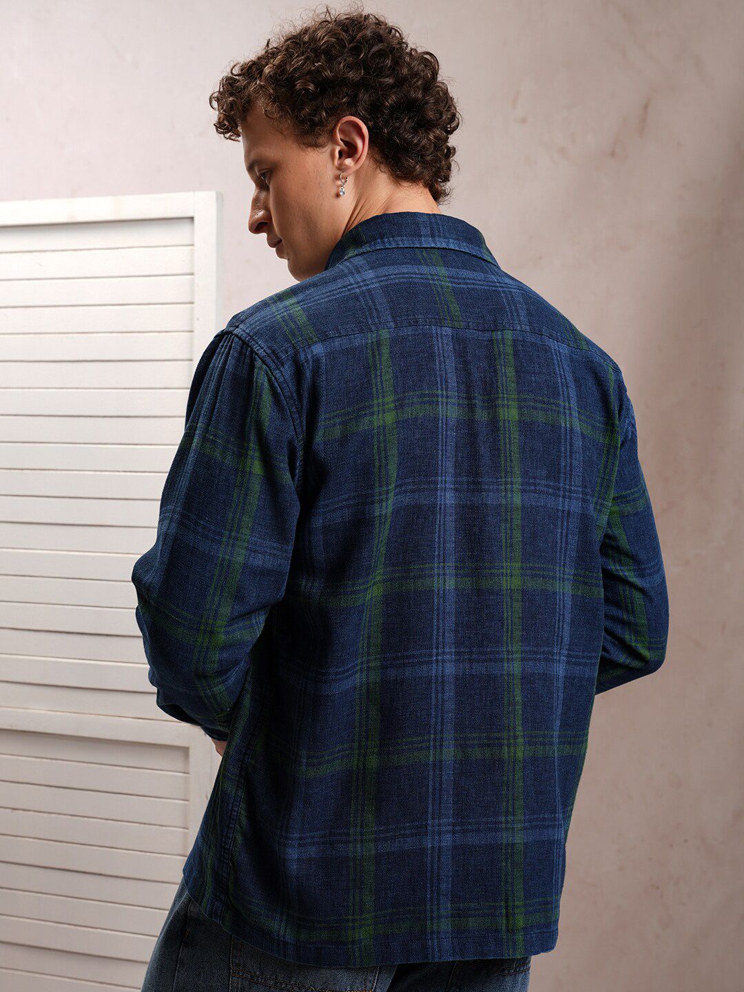 LOCOMOTIVE Premium Dobby Textured Checked Utility Pocket Overshirt