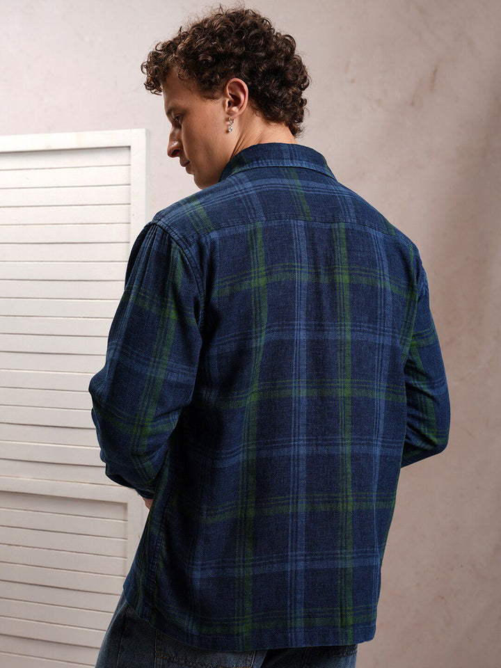 LOCOMOTIVE Premium Dobby Textured Checked Utility Pocket Overshirt