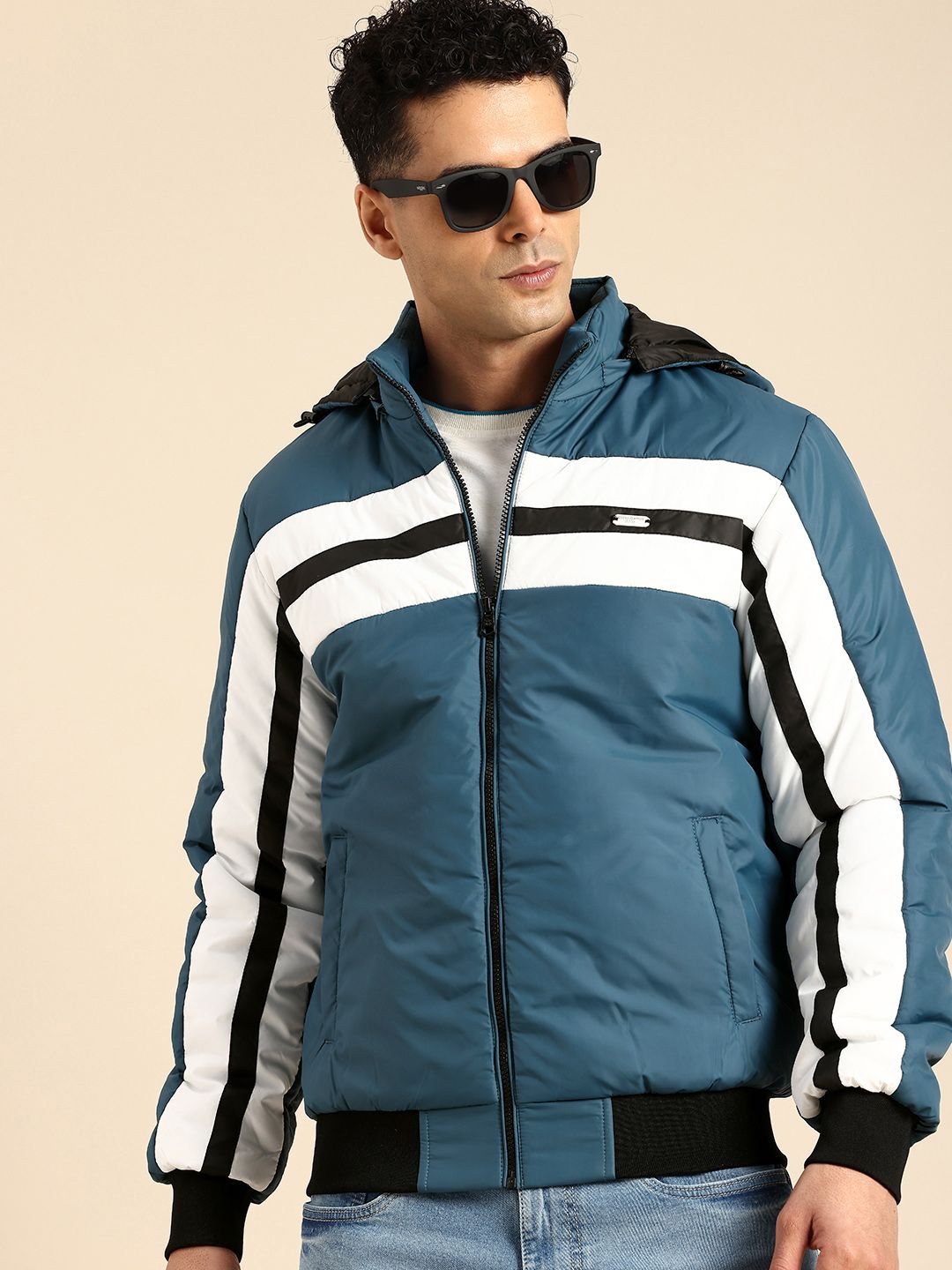 Being Human Striped Hooded Padded Jacket