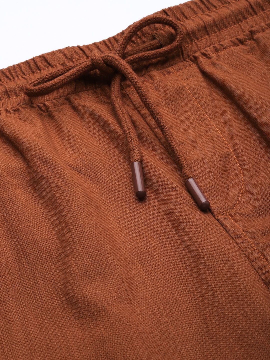 The Indian Garage Co Men Linen Cotton Slim Fit Cargo Shorts
