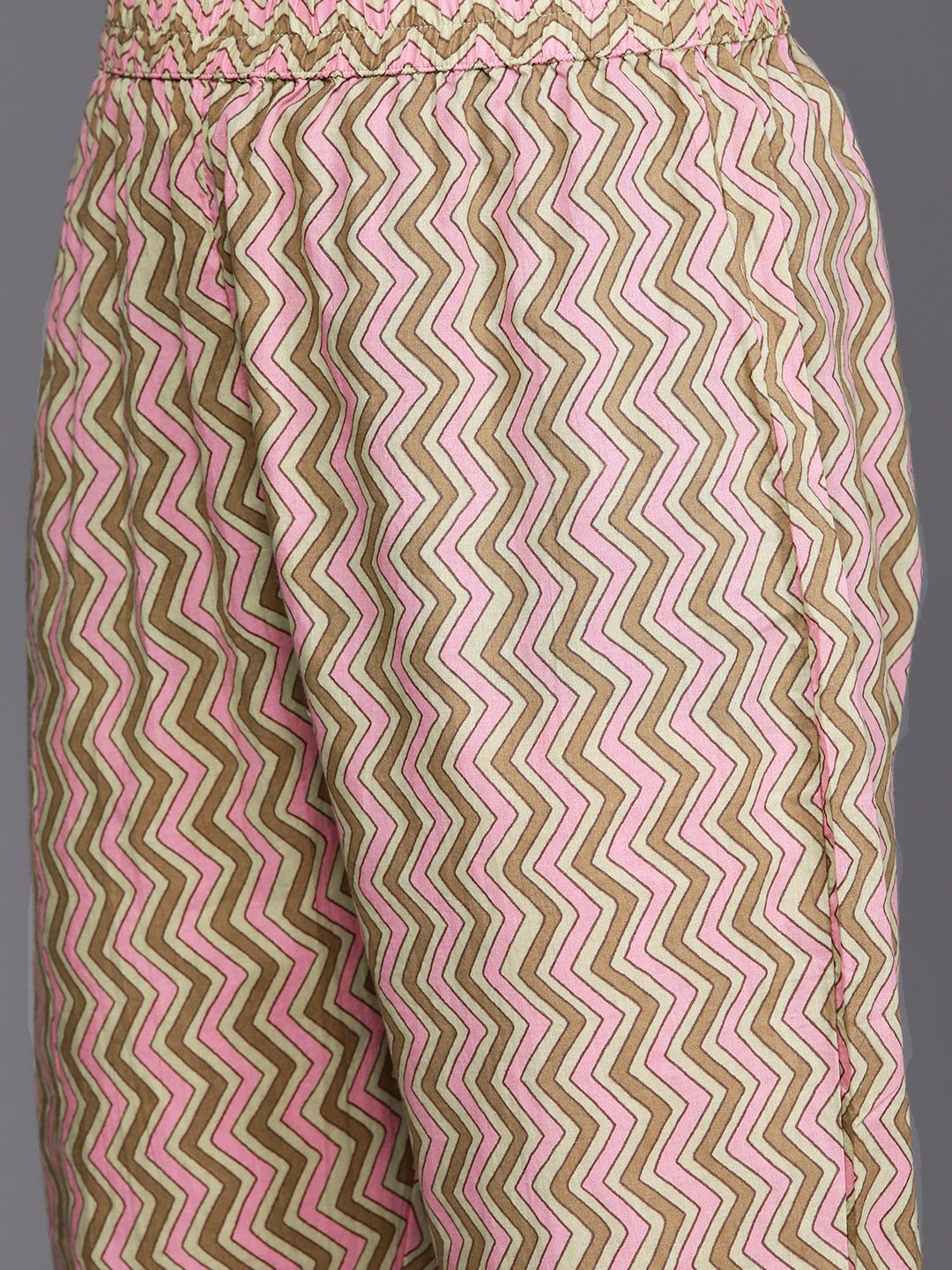 Varanga Women Green & Pink Floral Printed Pure Cotton Kurta with Trousers & Dupatta
