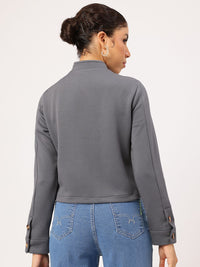 Dressberry Striped Mirage Stand Collar Jacket