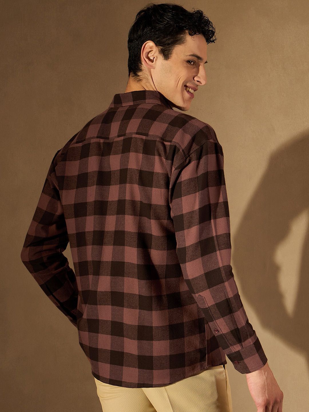 DENNISON Smart Buffalo Checks Cotton Checked Casual Shirt