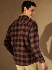 DENNISON Smart Buffalo Checks Cotton Checked Casual Shirt