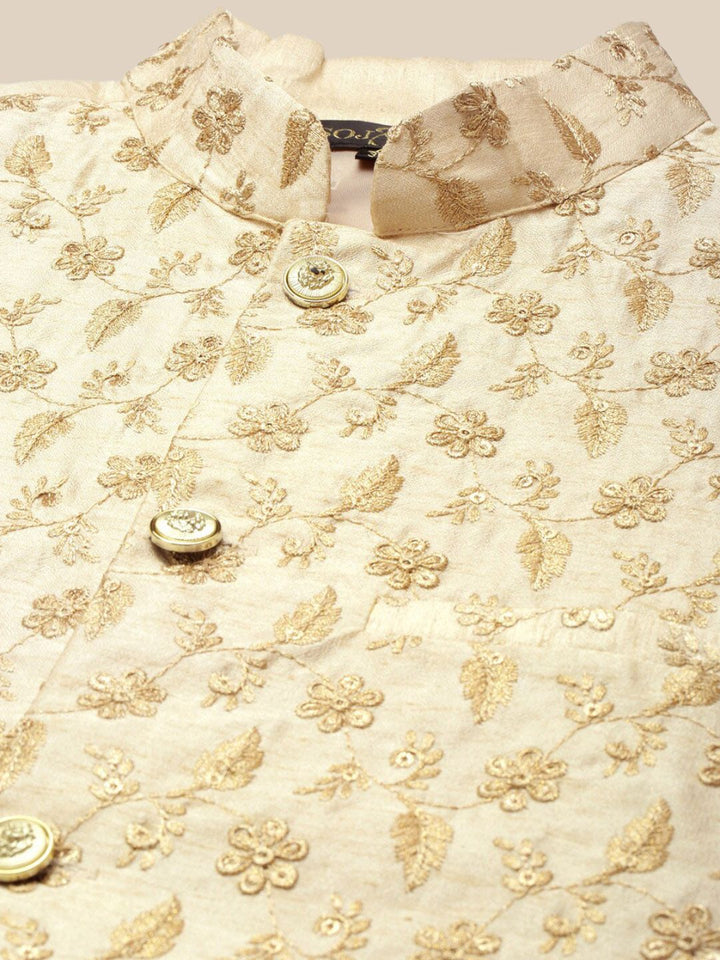 SOJANYA Kurta Biasa Kolar Mandarin Berjalur Dengan Jaket Churidar & Nehru