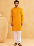 SOJANYA Geometric Embroidered Regular Pure Cotton Straight Kurta With Churidar