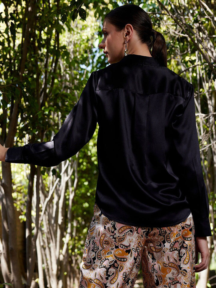 WORK IT by STREET 9 Black Comfort Spread Collar Casual Shirt