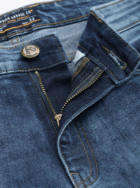 The Indian Garage Co Men Blue Slim Fit Mildly Distressed Light Fade Stretchable Jeans
