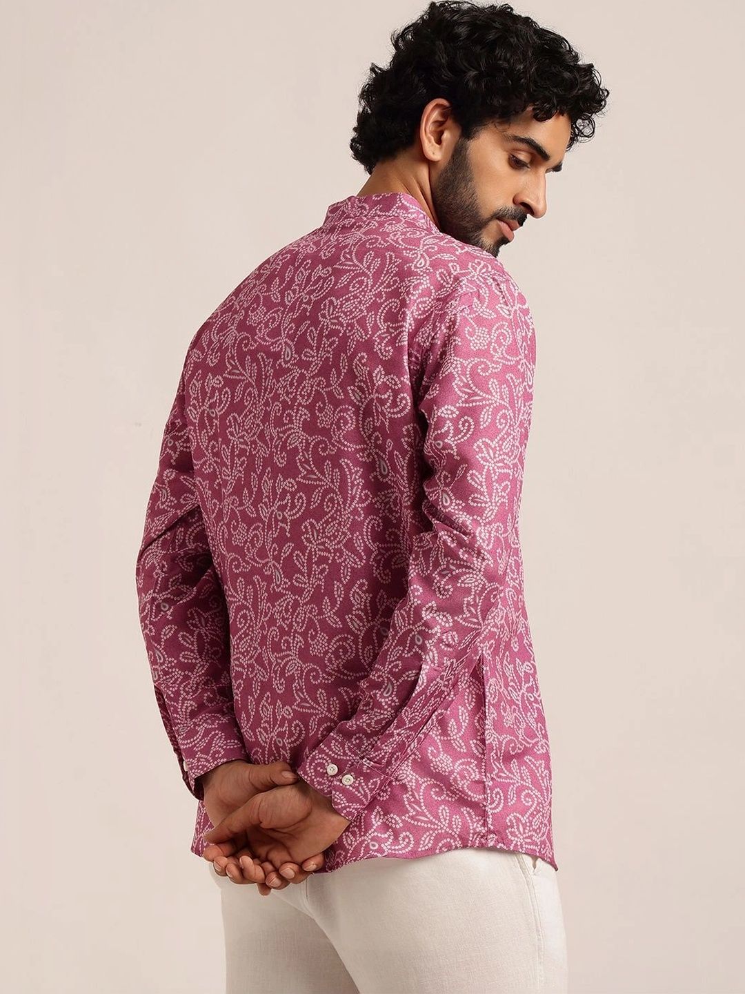 Anouk Lelaki Motif Etnik Cotton Bandhani Printed Kurta