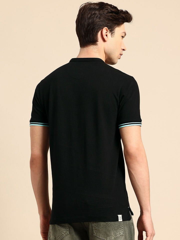 Being Human Henley Neck Pure Cotton T-shirt