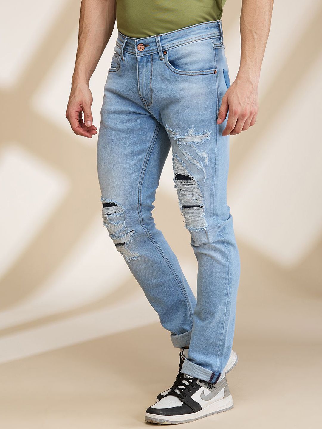 Being Human Men Highly Distressed Heavy Fade Jeans