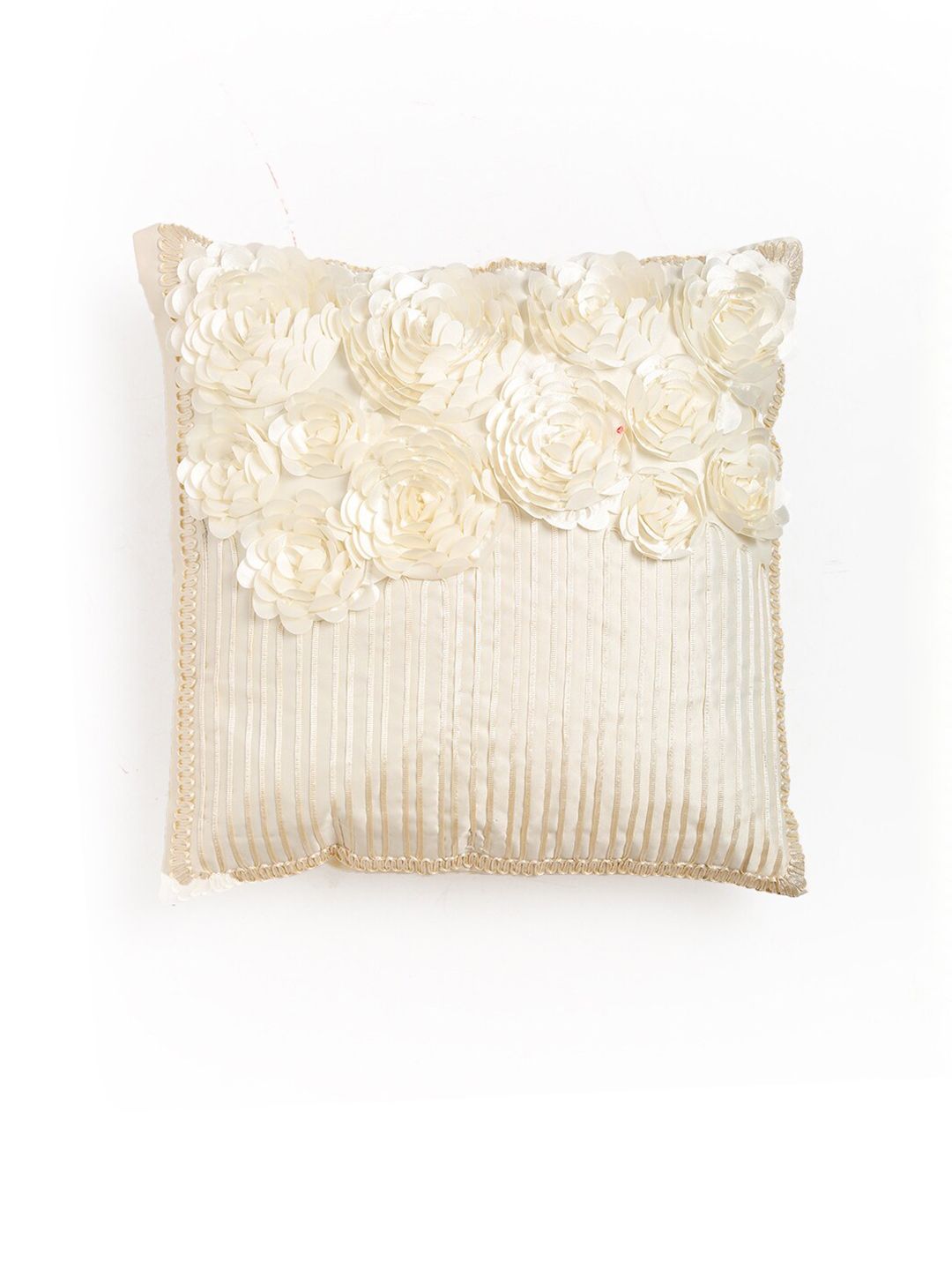 HOSTA HOMES Cream-Coloured Set of 5 Embellished 16" x 16" Square Cushion Covers