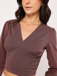 DressBerry Cuteness With Flair V-Neck Empire Crop Top