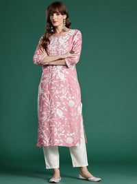 Indo Era Floral Embroidered Thread Work Kurta