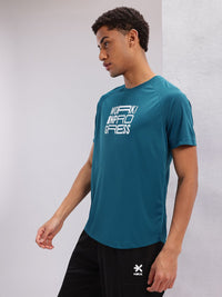 HRX oleh Hrithik Roshan Typography Print T-Shirt Latihan Rapid-Dry