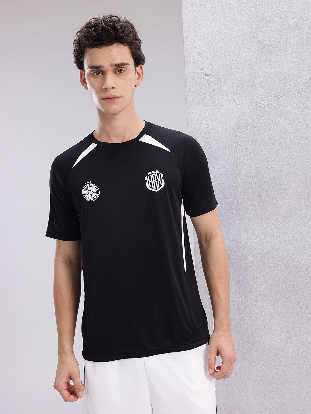 HRX by Hrithik Roshan Brand Logo Print Rapid-Dry Football T-shirt