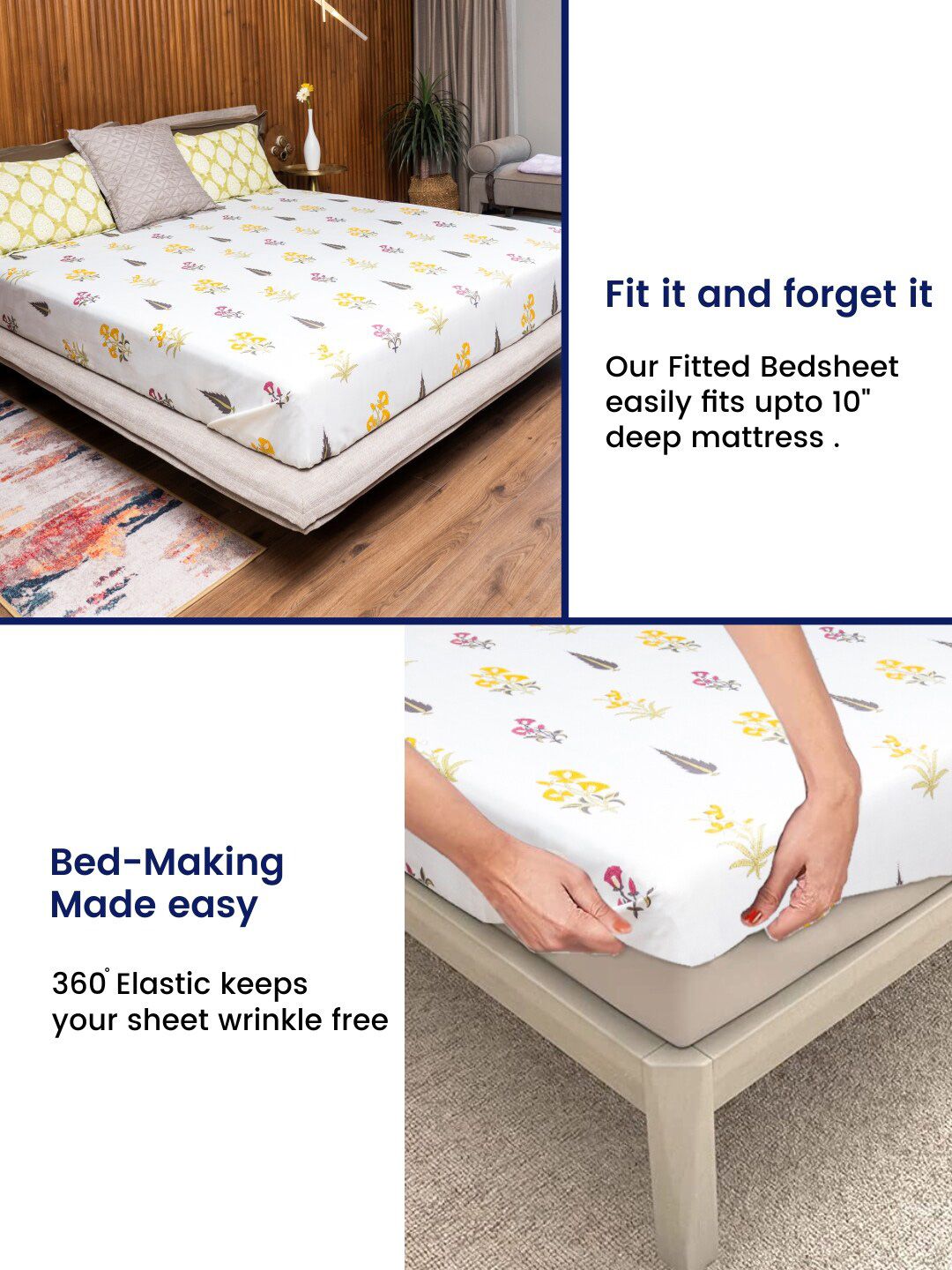URBAN SPACE King Fitted Bedsheet Set