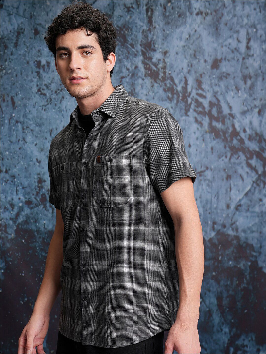 LOCOMOTIVE Checked Utility Pocket Regular Shirt