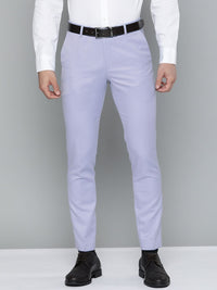 DENNISON Men Blue Solid Smart Auto Fit Waist Formal Trousers