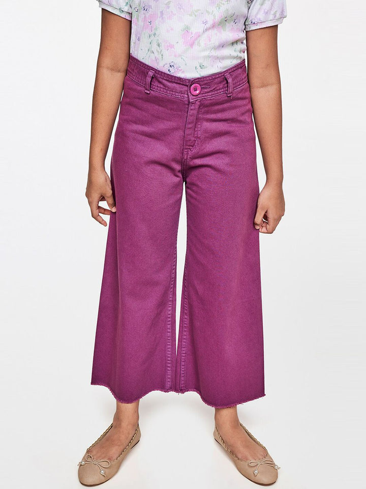 AND Girls Red Straight Fit Trousers