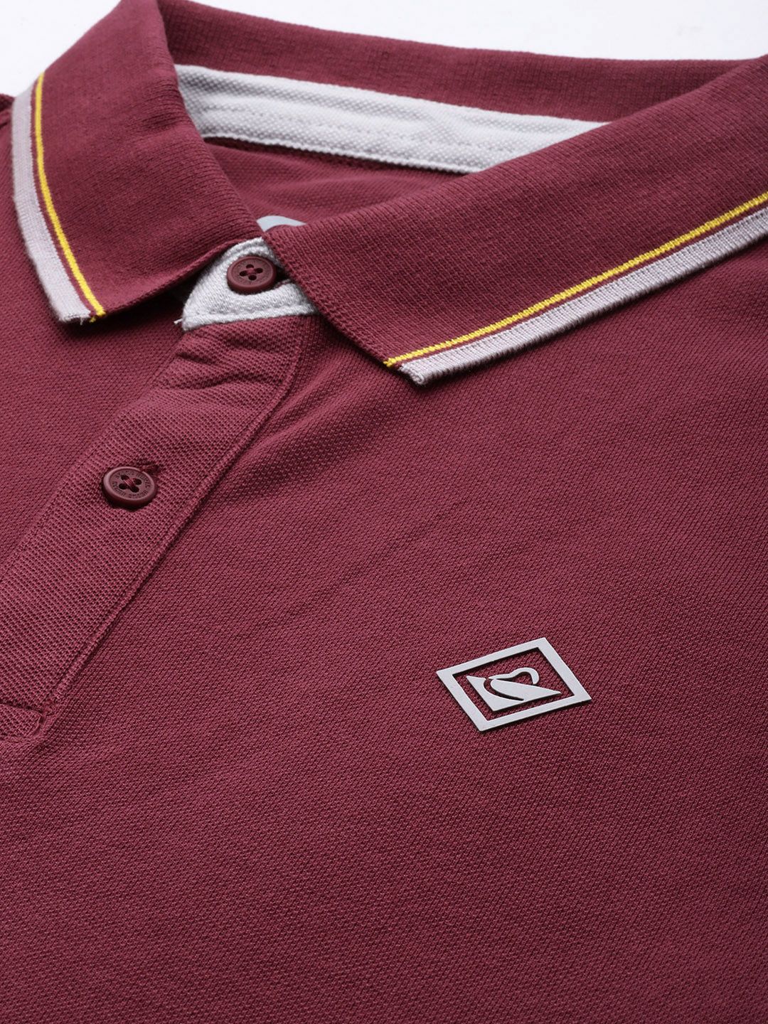 Being Human Striped Polo Collar Pure Cotton T-shirt