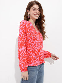 DressBerry Leafy Vibe Brush Strokes Top