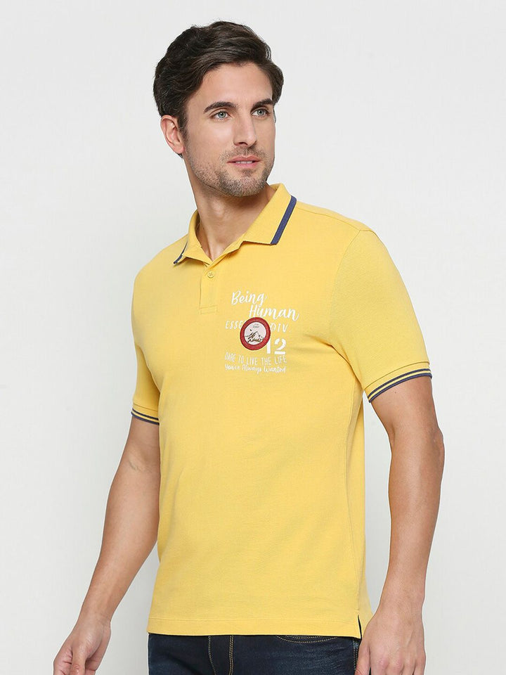 Being Human Typography Printed Polo Collar T-shirt