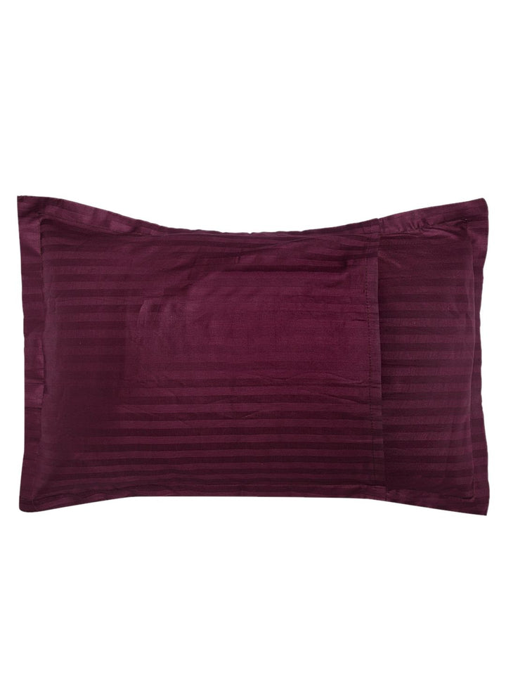 HOSTA HOMES Set of 2 Burgundy Striped Pillow Covers