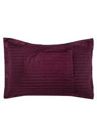 HOSTA HOMES Set of 2 Burgundy Striped Pillow Covers