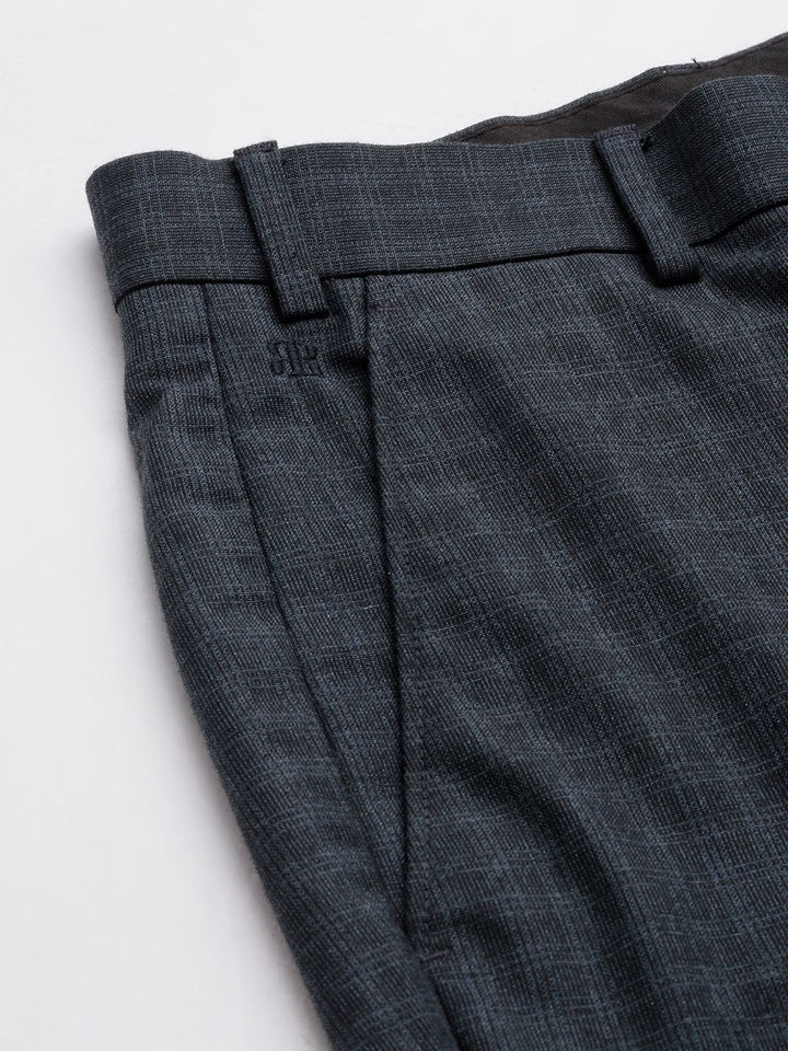 Raymond Men Checked Slim Fit Formal Trousers
