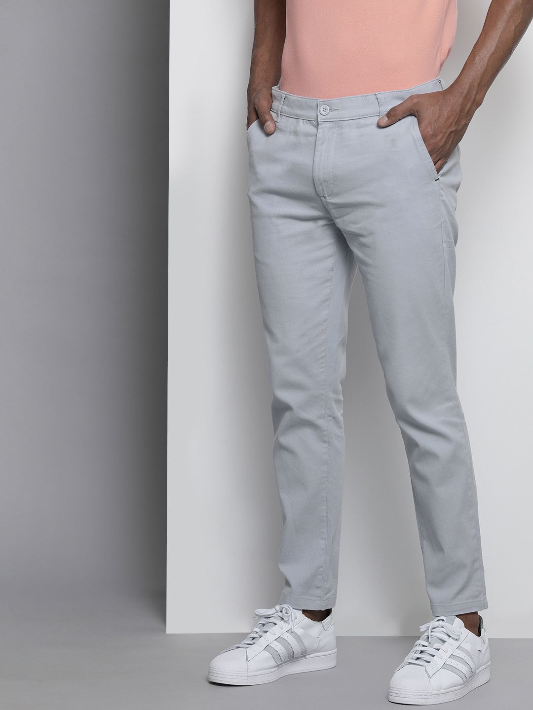 The Indian Garage Co Men Blue Slim Fit Chinos Trousers