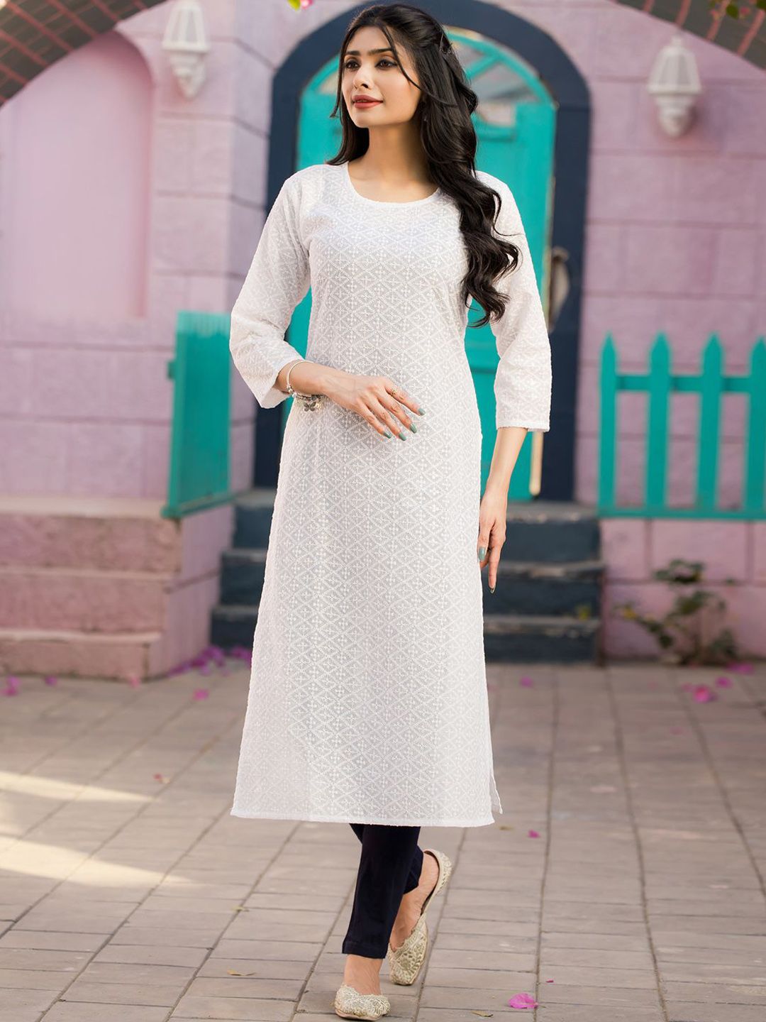 Indo Era Women Geometric Embroidered Sequinned Kurta