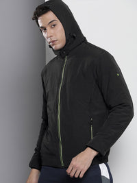 The Indian Garage Co Men Zip-Front Bomber Jacket with Detachable Hood