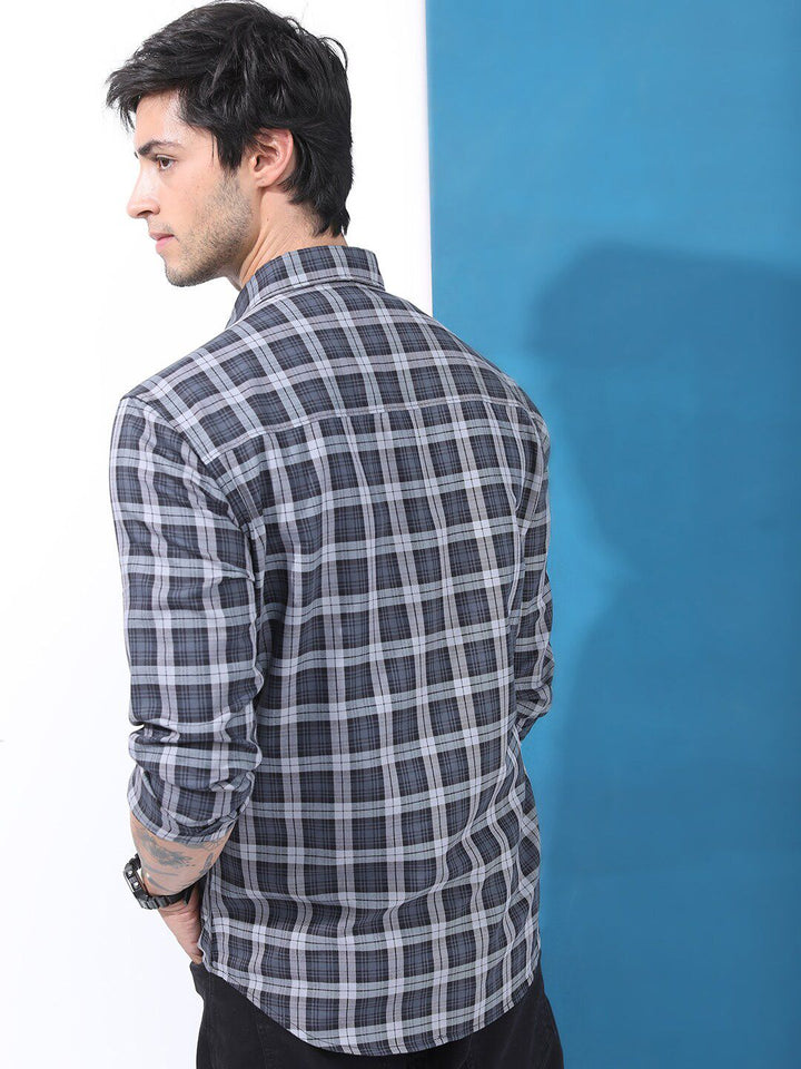 HIGHLANDER Slim Fit Tartan Checks Checked Casual Shirt