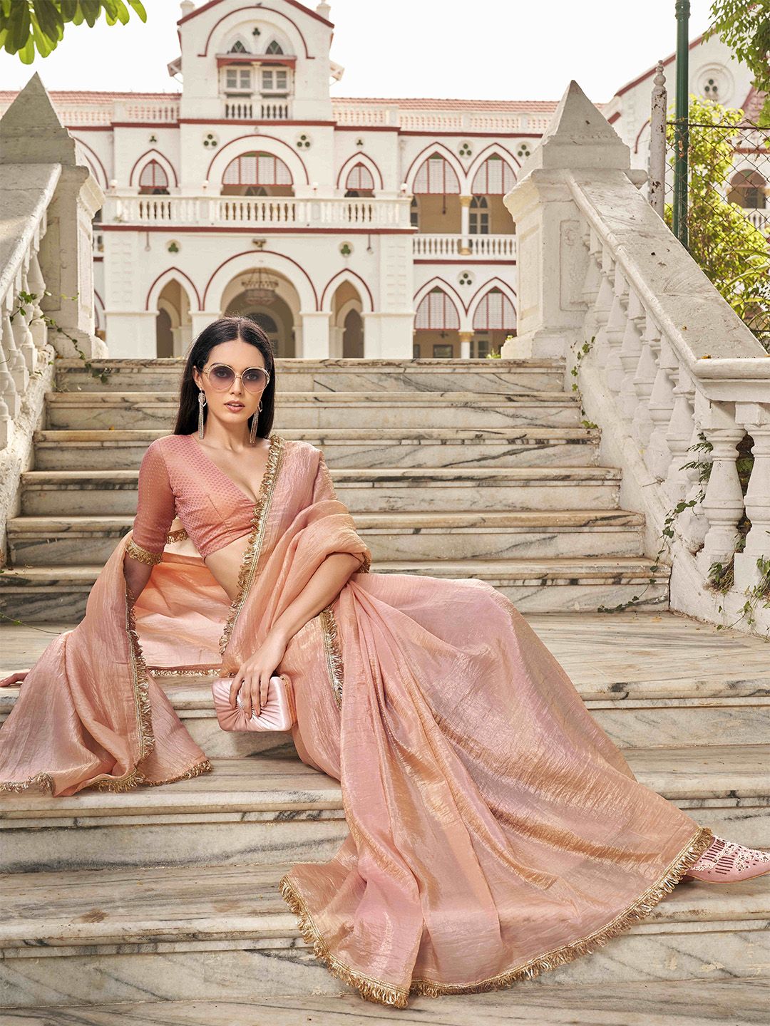 Tikhi Imli Sequinned Organza Saree