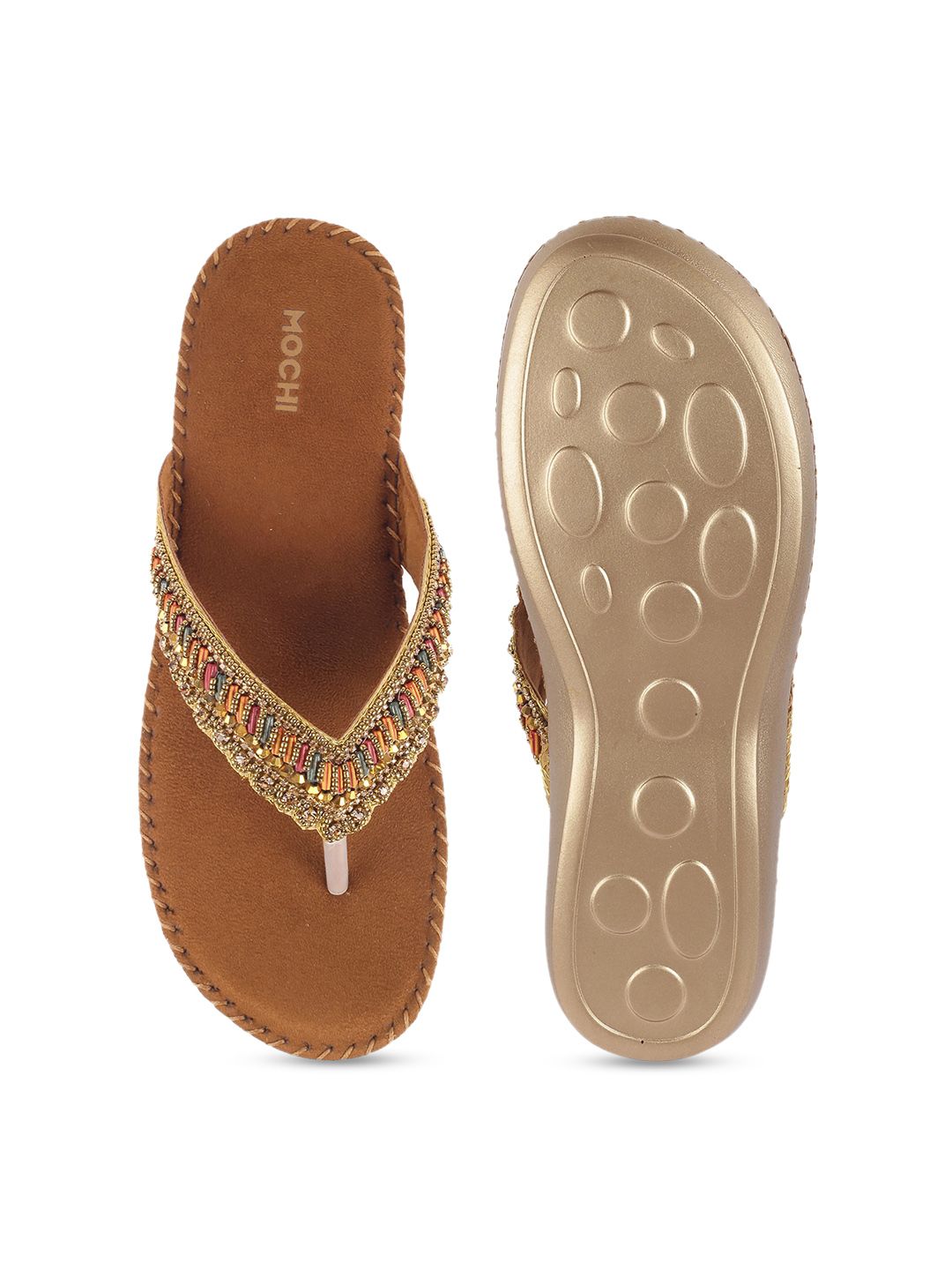 Mochi Embellished Open Toe Wedge Heels