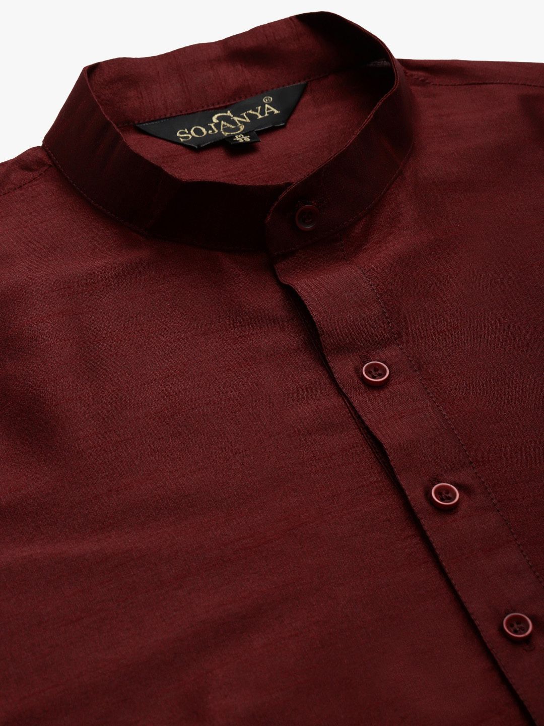 SOJANYA Men Maroon & Black Kurta with Churidar