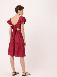 DressBerry Girly Glam Floral Embroidered Blow Detailed A-Line Dress
