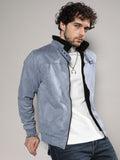 Kampus Sutra Grey Suede Windcheater Jaket Disesuaikan