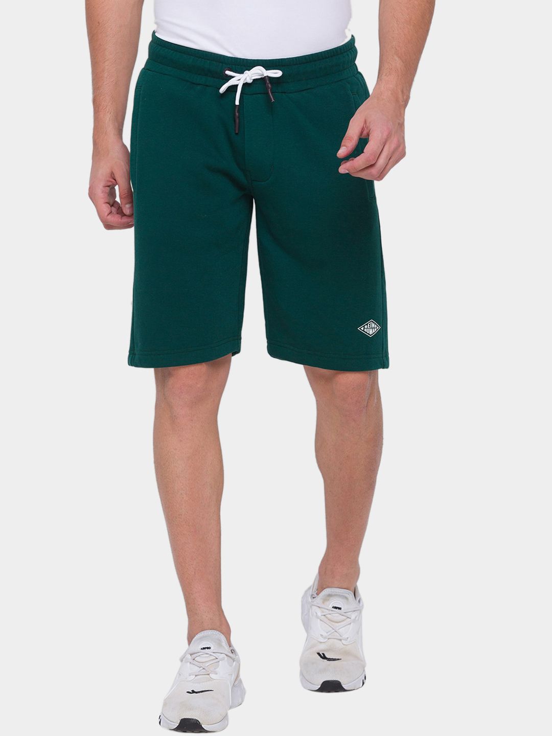 Being Human Men Teal Solid Regular Fit Sports Shorts