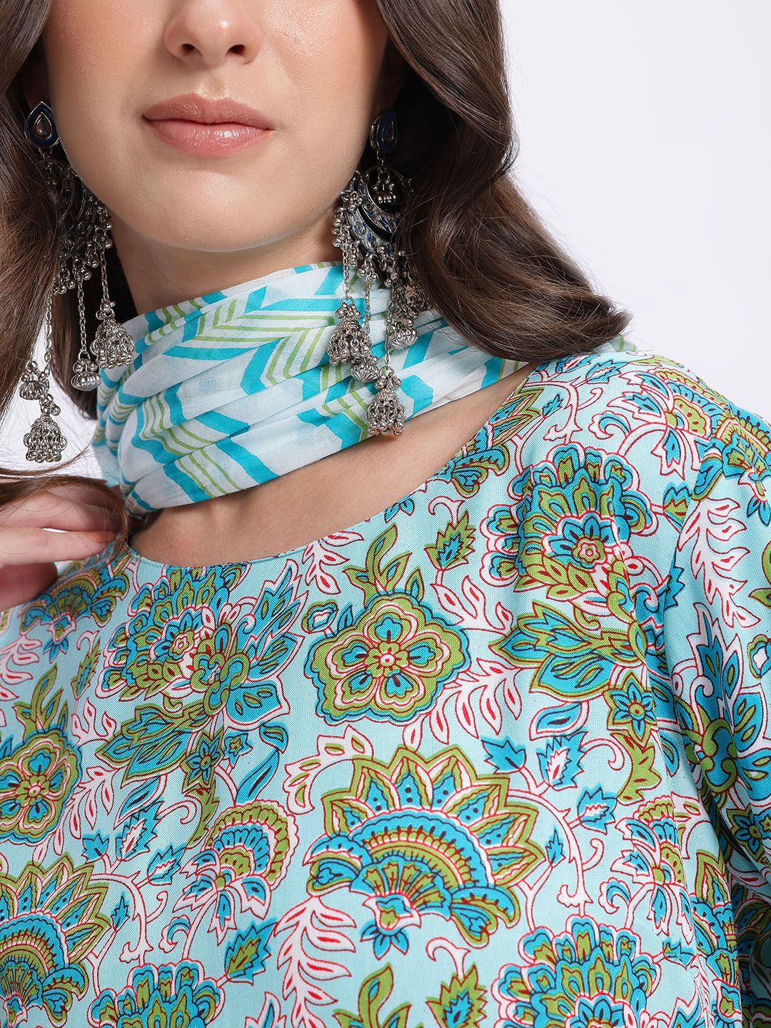Anouk Ethnic Motifs Print Kurta With Trousers & With Dupatta