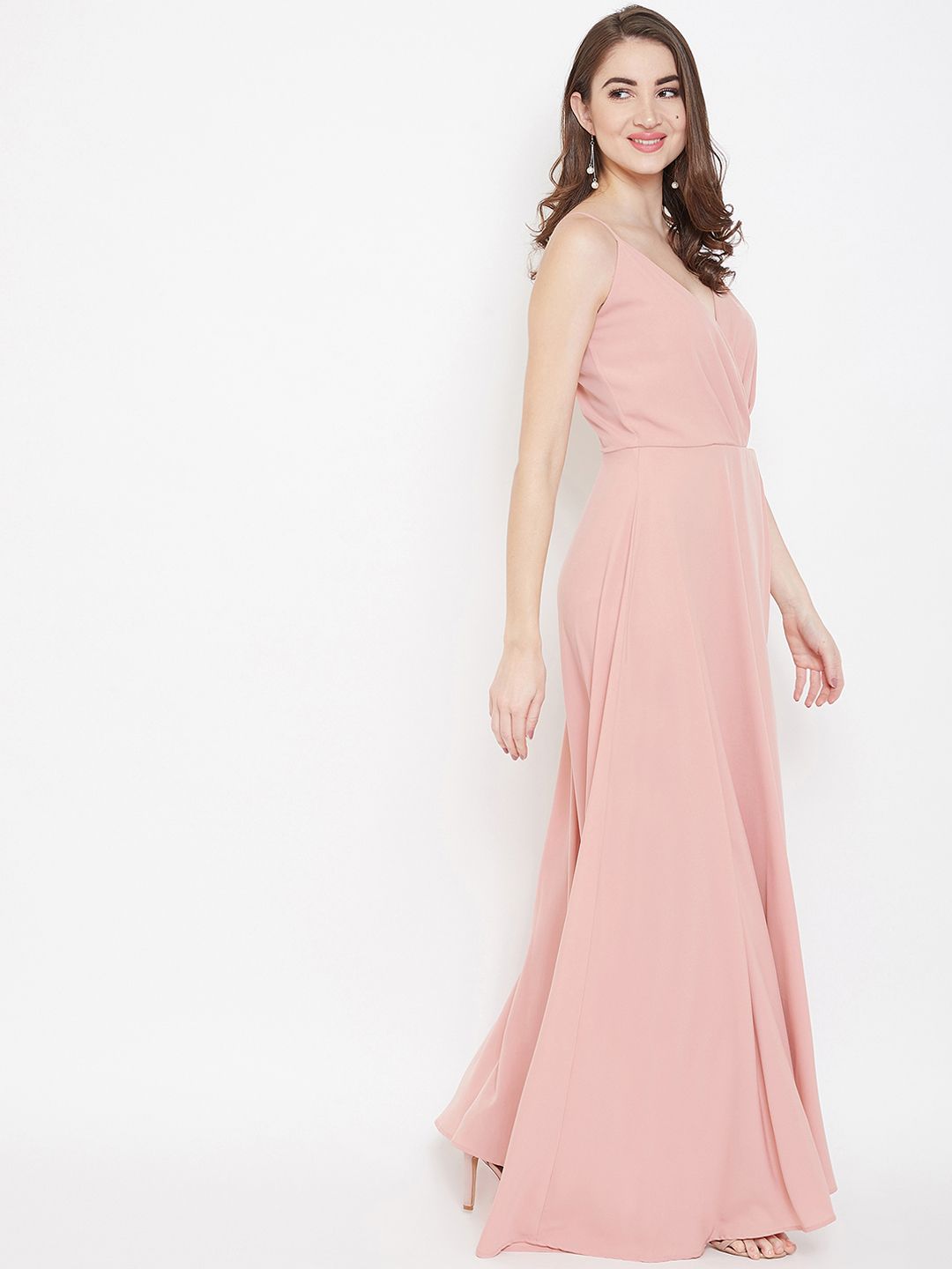 Berrylush Pink Front Slit Maxi Dress