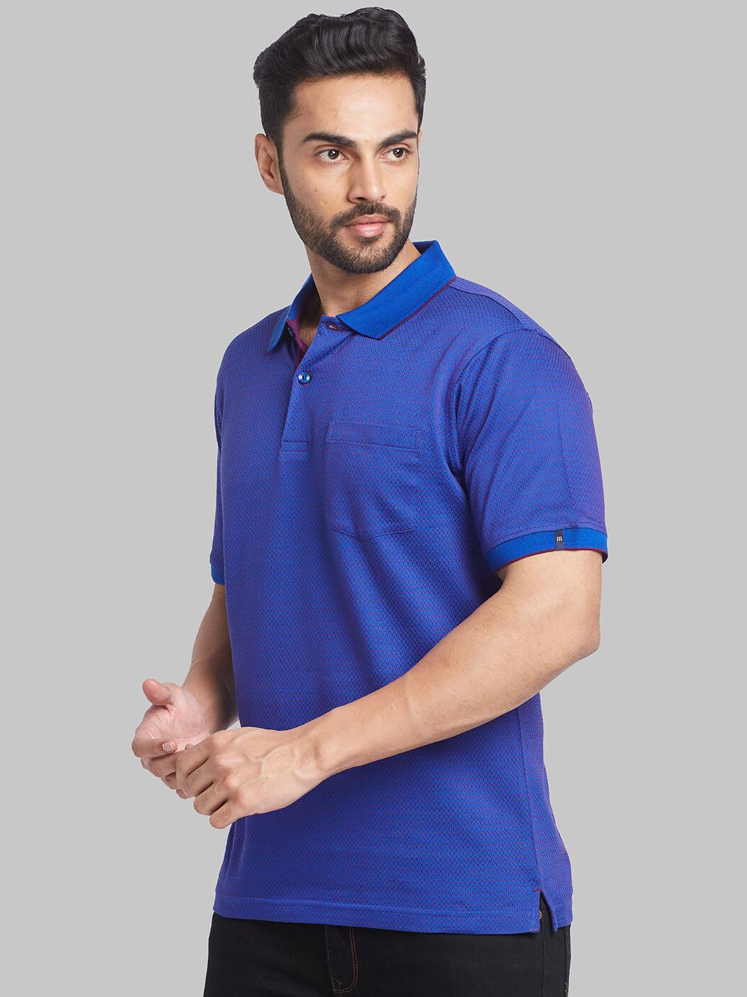 Raymond Woven Design Pure Cotton Contemporary Fit Tshirt