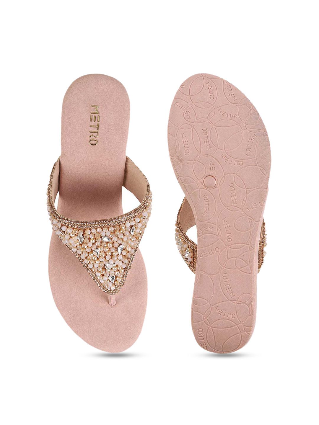Metro  Embellished Open Toe Wedges